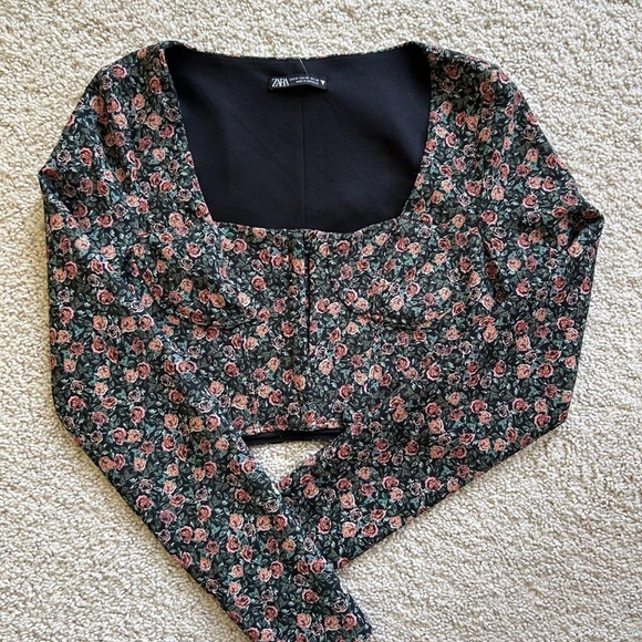 Zara floral bustier crop top - Picture 2 of 3